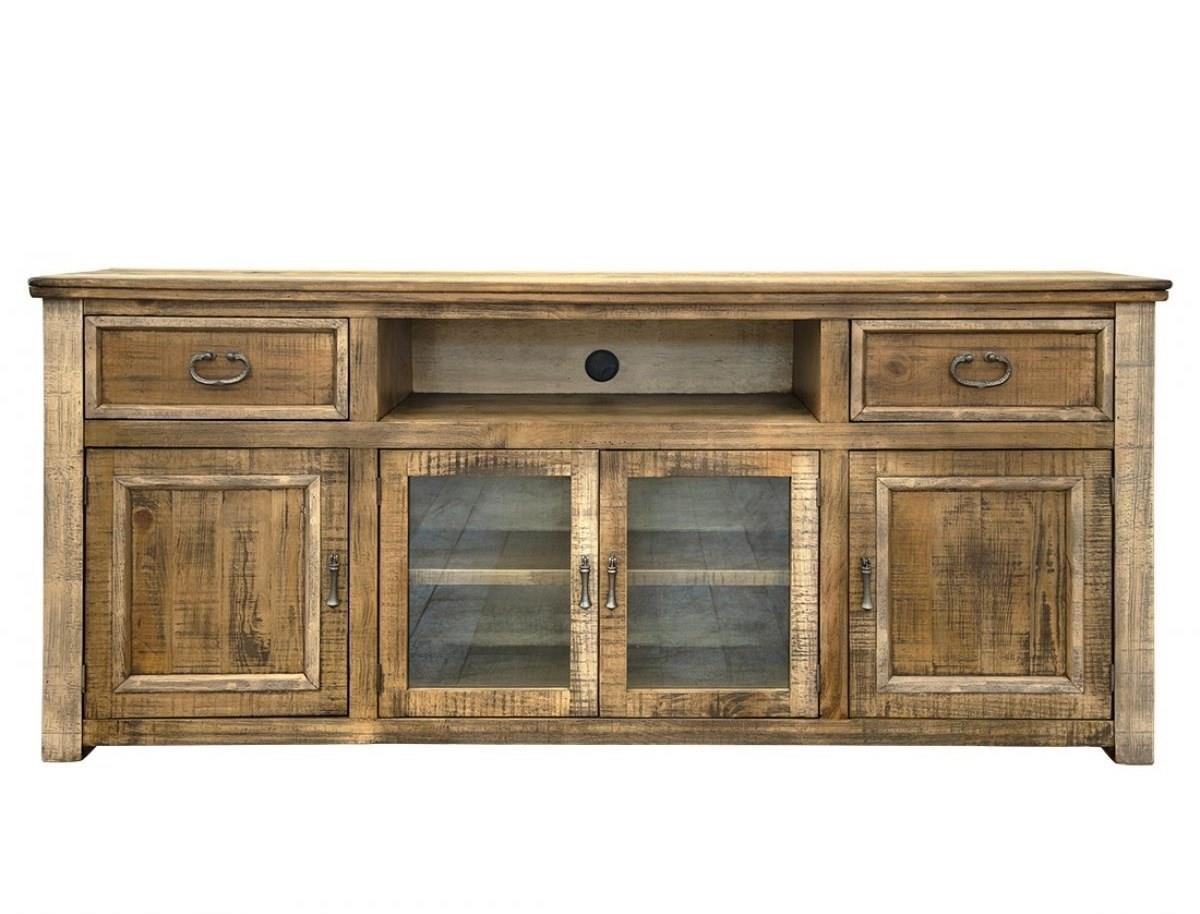 International Furniture Direct Montana IFD1141STN80 Rustic 80" TV Stand